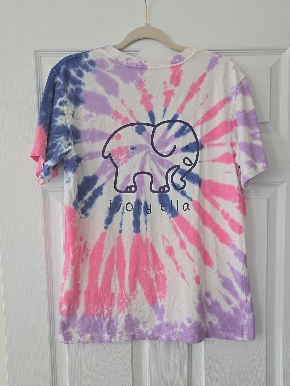 Ivory Ella Tie-Dye Elephant Tee in Pink, Purple, Blue
